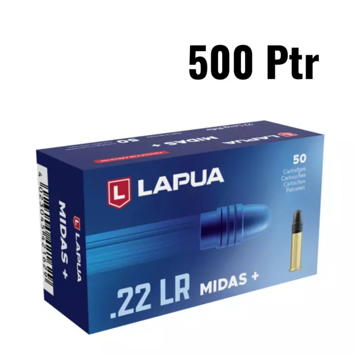 Lapua .22 LR Midas+ 500kpl laatikko - .22 LR pienoiskiväärinpatruunat - 4023045422626 - 1