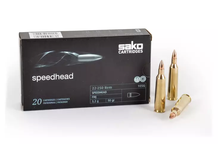 Sako 22-250 FMJ 105G Speedhead 3.2 g - Muut kiväärinpatruunat - 6438053999806 - 1