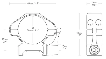 Hawke pikajalat 30mm Medium - Weaver / Picatinny - 5054492230167 - 2