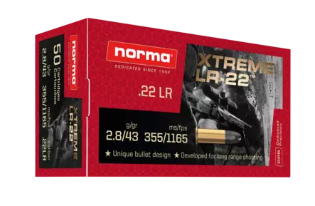 Norma Xtreme LR-22 .22LR 2,8g - .22 LR pienoiskiväärinpatruunat - 4000294211157 - 1