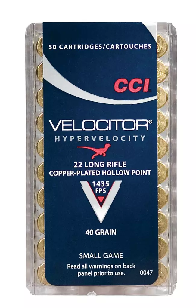 CCI .22 LR Velocitor GDHP 2,6g 437m/s - .22 LR pienoiskiväärinpatruunat - 076683000477 - 1