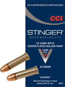CCI Stinger .22 EX LR CPHP 2,08g - .22 LR pienoiskiväärinpatruunat - 076683550507 - 1