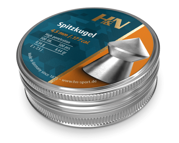 H&N Spitzkugel 4,50 mm 0,56 g teräväkärkinen - 4,5 mm luodit - 4047058018317 - 1
