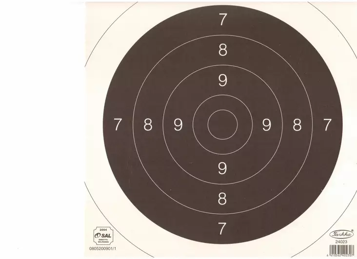 Koulutaulun keskiö 23 Vir, 100 kpl - Ampumataulut - 6410362402307 - 1