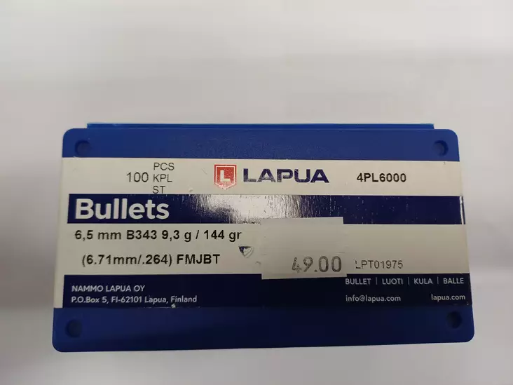 Lapua 6,5 mm. 9,3 g luoti - Luodit muut kaliiperit - 6418267300247 - 1