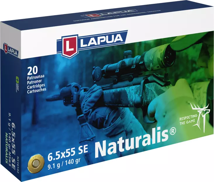 Lapua 6,5x55 SE Naturalis 9,1 g - 6,5x55SE kiväärinpatruunat - 6418267103527 - 1