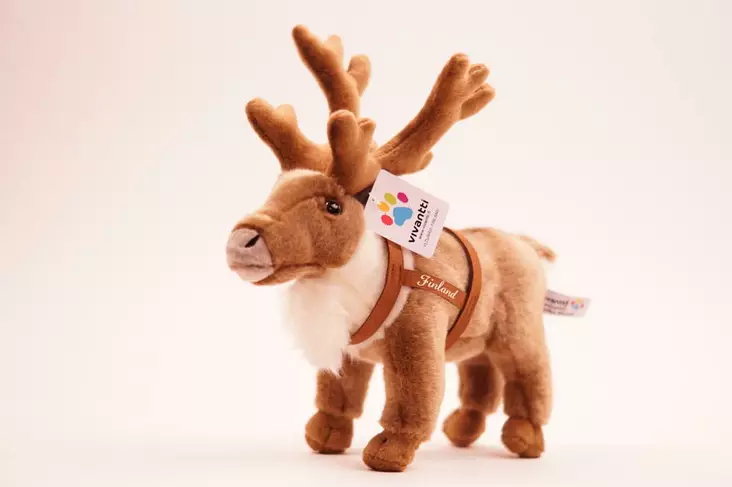 Pehmoeläin Poro valjailla 22cm - Pehmolelut - 6430018778747 - 1