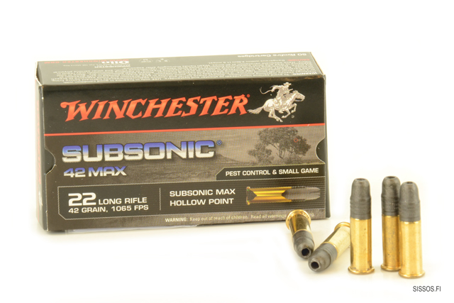 Winchester .22 LR Subsonic Max HP - .22 LR pienoiskiväärinpatruunat - 020892103337 - 1