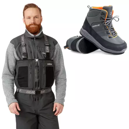 Guideline Laxa 2.0 Zip kahluuhousut + Guideline Laxa 3.0 Huopa kahluukengät -kahluupaketti - Kahluuhousu + kenkä -tarjouspaketit - LaxZSLax3H8 - 1