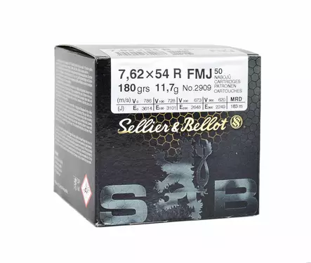 Sellier & Bellot 7,62x54R FMJ 11,7 g - 7,62x53R kiväärinpatruunat - 8590690334988 - 3