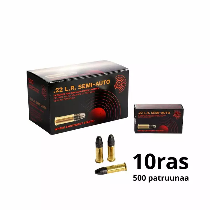 Geco .22lr Semi-Auto 2,6g 500 ptr/ltk - .22 LR pienoiskiväärinpatruunat - 0114000294185998 - 4
