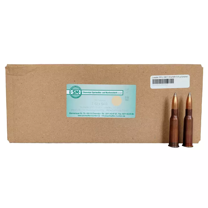 Leader PPU SM 7,62x54R 9,6 g Surplus - 7,62x53R kiväärinpatruunat - 5020500000018 - 1