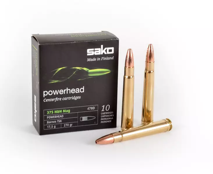 Sako.375 H&H Mag. Powerhead 17,5g - Muut kiväärinpatruunat - 6438053999158 - 2