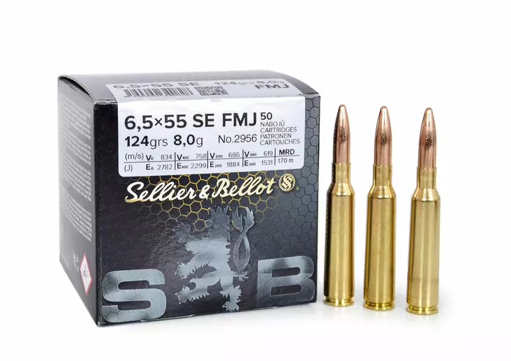 Sellier & Bellot 6,5x55 SE FMJ 8,0 g - 6,5x55SE kiväärinpatruunat - 8590690340828 - 2