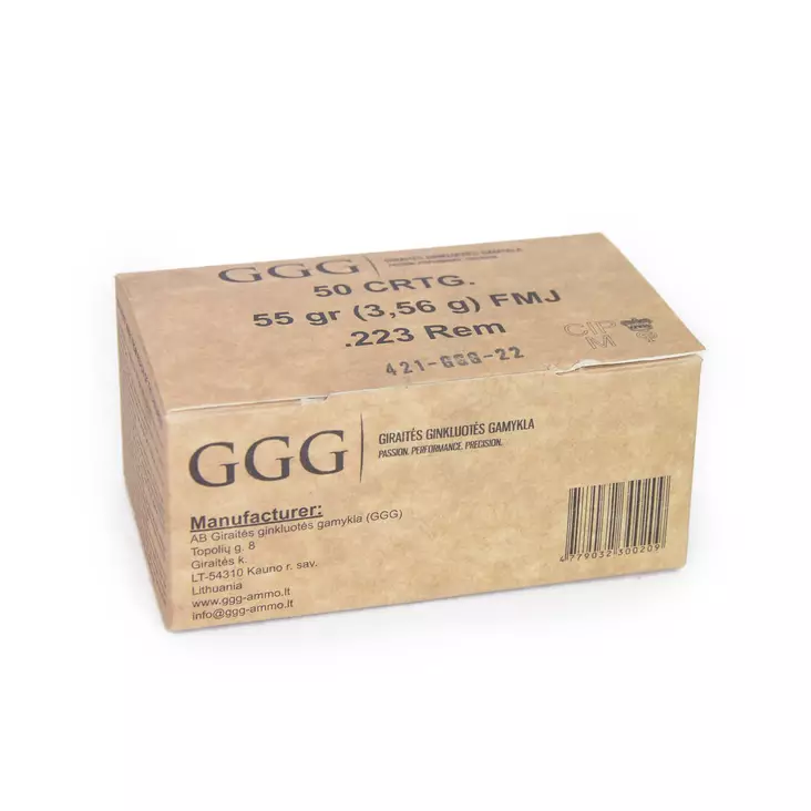 GGG .223 Rem. FMJ 3,56 g - .223 Remington kiväärinpatruunat - 4779032300209 - 2