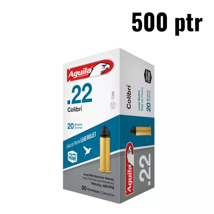 Aguila .22 LR Colibri Subsonic 20gr - .22 LR pienoiskiväärinpatruunat - 640420001265_500pt - 1